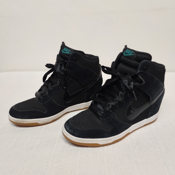Nike Shoes - Nike Dunk Sky Hi Wedge Women's Black Sneakers Size 9